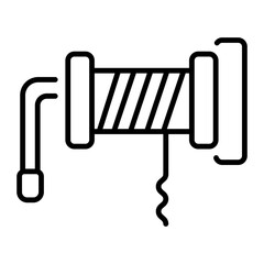 An outline style icon depicting cable roll