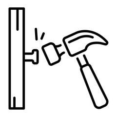 A line style icon showing hammer