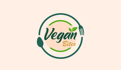 Elegant vegan logo template combining natural elements with stylish typography. Great for food startups, vegan cafes, nutrition brands, organic shops, and wellness identity design.