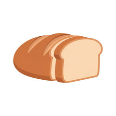 Sliced loaf of bread on a white background.