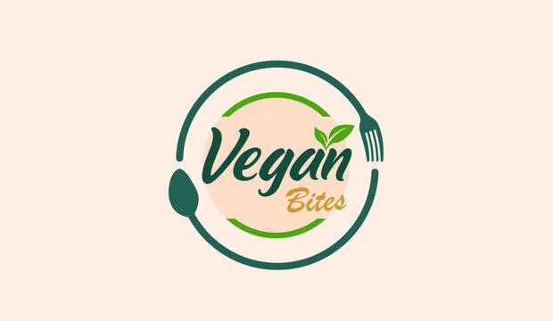 Elegant vegan logo template combining natural elements with stylish typography. Great for food startups, vegan cafes, nutrition brands, organic shops, and wellness identity design.