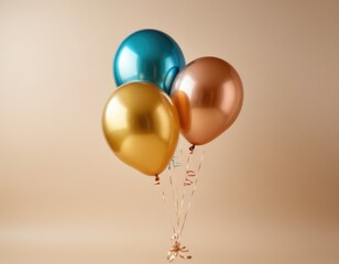 Pastel-colored ombre balloons fill a solid background.