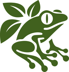 green frog logo vector illustration template design