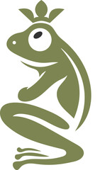 green frog logo vector illustration template design