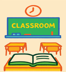 vector illustration of classroom