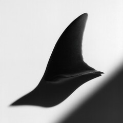 Fototapeta premium Black and White Shark Fin Shadow Texture