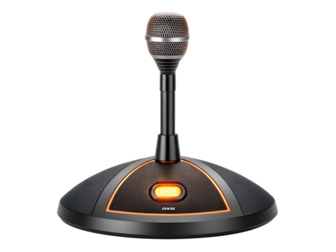 Conference microphone isolated on transparent background studio