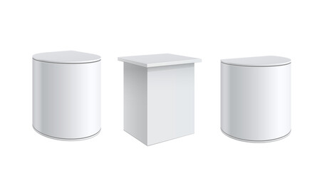 Promotion counter, Retail Trade Stand Isolated on the white background. MockUp Template For Your Design. Vector illustration.