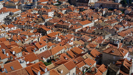 Dubrovniks buildings, roofs and city view 