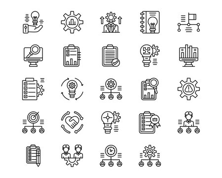 Action Plan Line Vector Icons