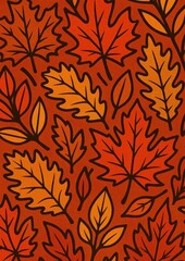 Vibrant autumn leaves pattern.