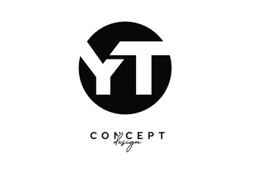 YT Creative Negative Space Circle Monogram Logo Design