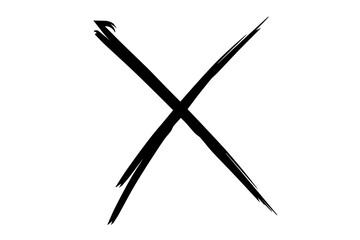 Hand Drawn Black Cross  Mark