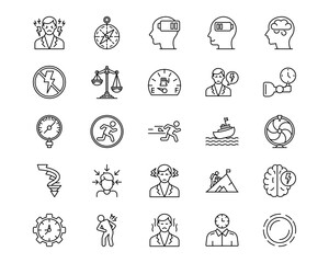 Burnout Line Vector Icons
