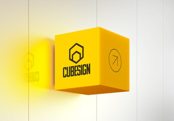 Cube Lightbox Sign Mockup