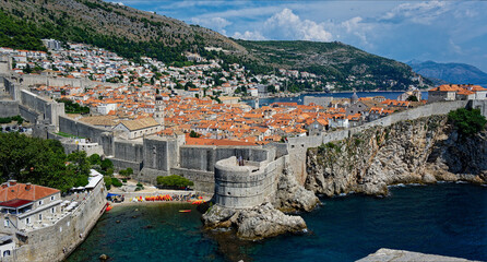Dubrovniks buildings, roofs and city view 