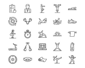 Fitness Line Vector Icons