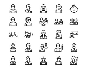 Humans Line Vector Icons