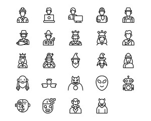 Humans Line Vector Icons