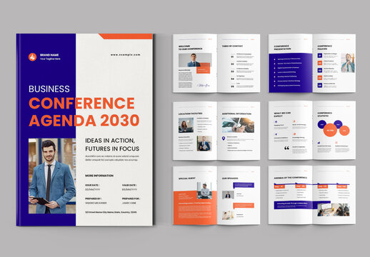 Business Conference Agenda Brochure Template