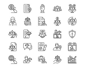 Legal Services Line Vector Icons