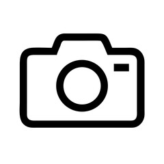 Camera photo outline icon on white background