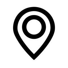 Location pin outline icon on white background