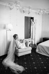 morning make-up and preparation of the bride