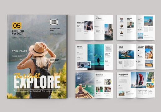 Explore The World Travel Magazine Template Layout