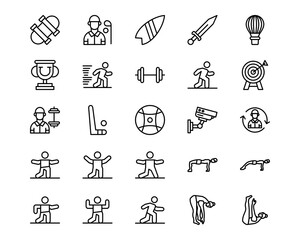 Physical Fitness Line Vector Icons