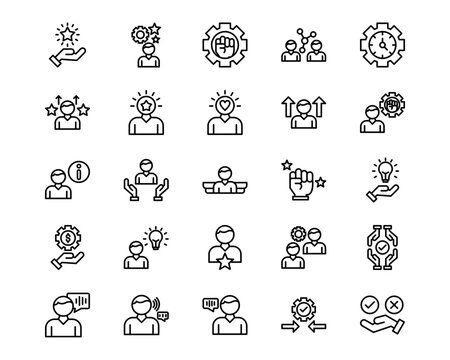 Personality Traits Line Vector Icons