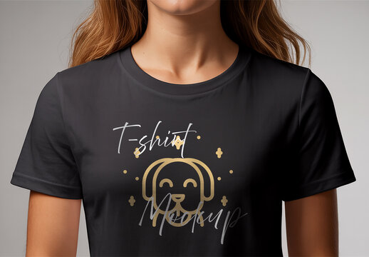 Female Tshirt Mockup Template