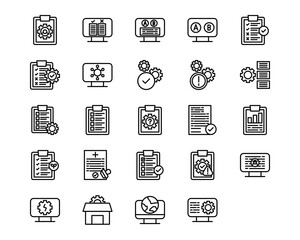 Quality Assurance Line Vector Icons