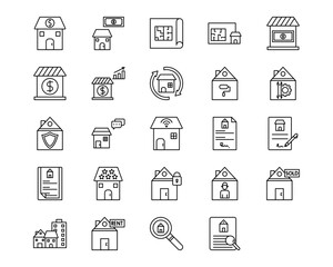 Real Estate Line Vector Icons