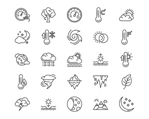 Obraz premium Weather Line Vector Icons