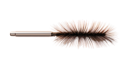 Close up mascara brush with bristles for eye makeup beauty product concept isolated on white background