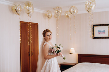 morning make-up and preparation of the bride