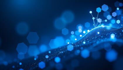 Abstract digital network background with glowing blue connections