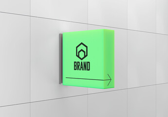 Square Lightbox Sign Mockup