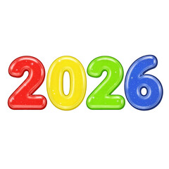  2026 Celebration Graphic with Dynamic Burst Background  2026 Metallic Ribbon Typography – Silver Steel Effect  Rainbow 2026 – Multicolor Glossy 3D Numbers Neon Blue-Purple 2026 Typography with Glow