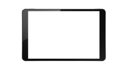 Tablet with white screen and black pixels isolated on transparent background