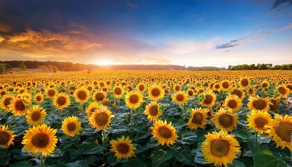 Fototapeta premium Bright Sunflowers In Full Bloom
