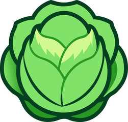 Cabbage colorful icon vector on white background 