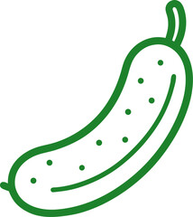 Cucumber outline icon vector on white background 