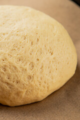 Dough raw cooking yeast, flour, water tasty snack fresh delicious gourmet food background on the table rustic food top view copy space