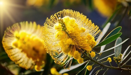 Australian Native Flower Golden Wattle Blossom
