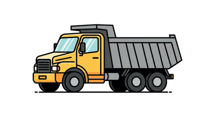 Fototapeta premium Yellow Dump Truck Illustration.