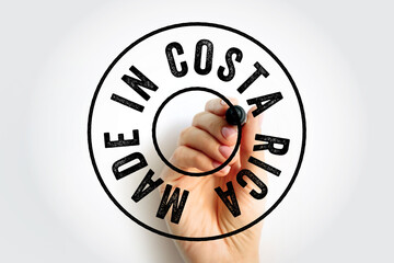Made in Costa Rica text emblem stamp, concept background