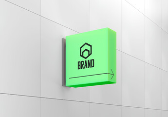 Square Lightbox Sign Mockup