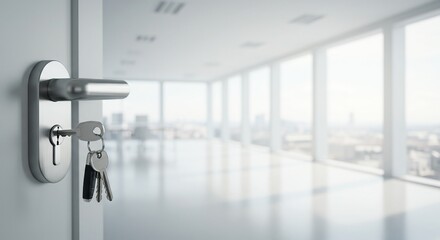 The key to a new business lifestyle an abstract city background merging technology, travel, fashion, and nature to inspire people